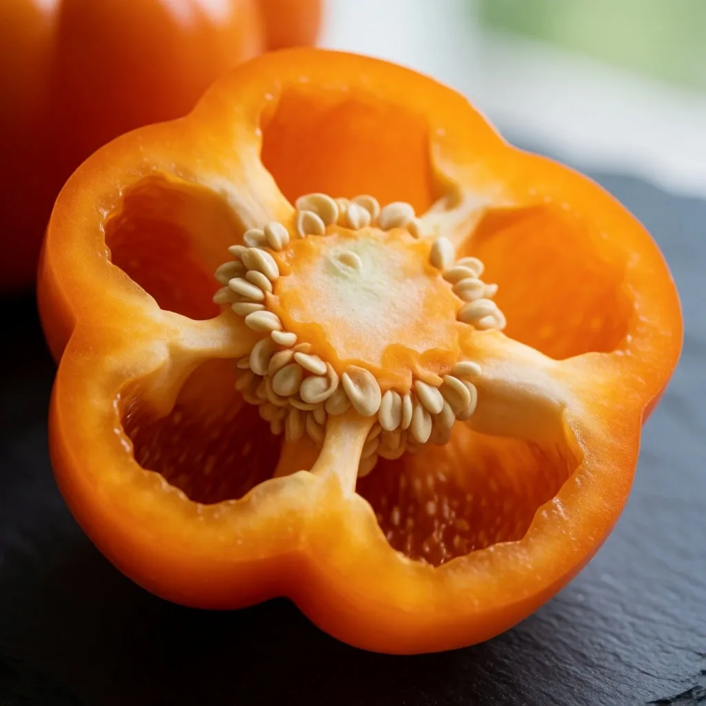 Bell pepper cross-section, another natural vitamin C source