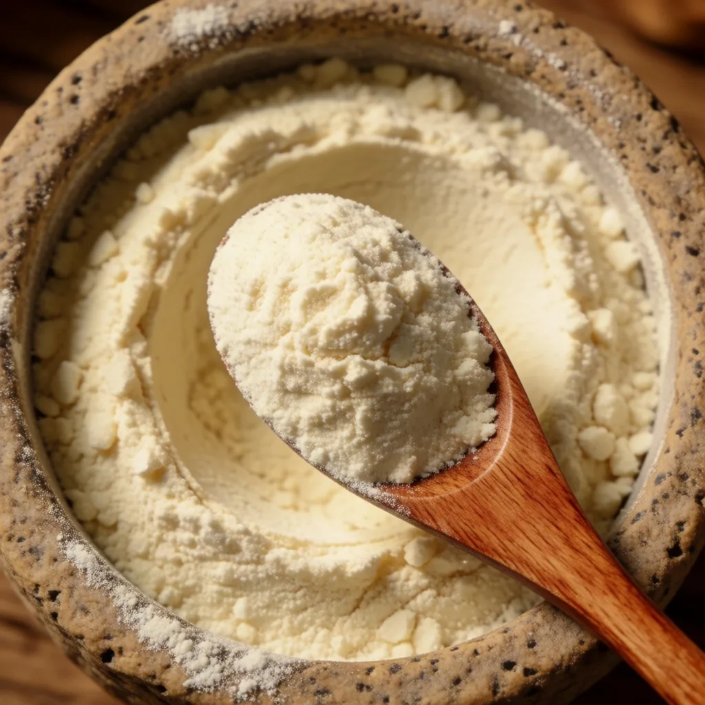 Maca root powder in bowl