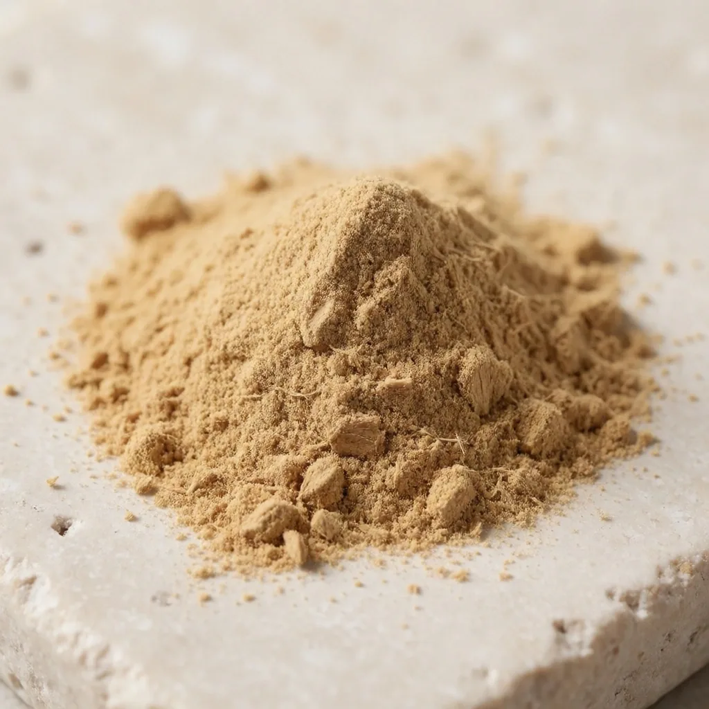Ashwagandha root powder on a stone surface